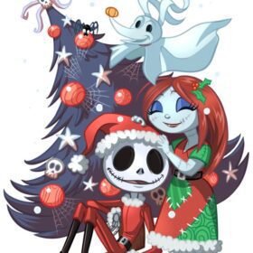 Jack And Sally Happy New Year Nightmare Before Christmas vinyl sticker