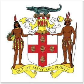 Jamaica Coat of Arms Emblem Wall Window Car Sticker Decal