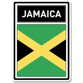 Jamaica Crest Flag White Wall Window Car Vinyl Sticker Decal