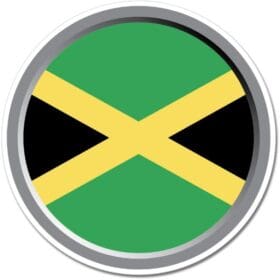 Jamaica Round Flag Wall Window Car Vinyl Sticker Decal