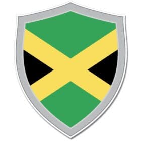 Jamaica Shield Flag Wall Window Car Vinyl Sticker Decal