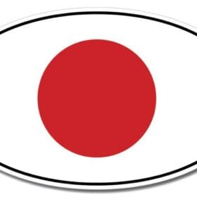 Japan Oval Euro Flag Wall Window Car Vinyl Sticker Decal
