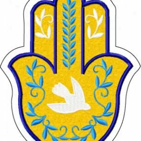 Jewish Hamsa With Dove Vinyl Sticker