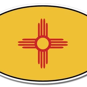 New Mexico State Oval Flag vinyl sticker / printed decal / label / autocollant / wall poster