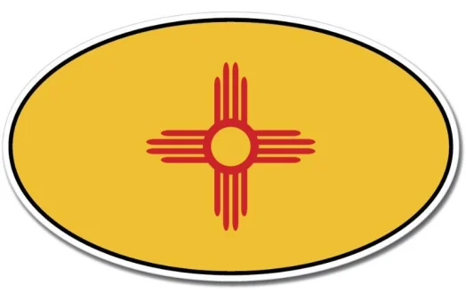 New Mexico State Oval Flag vinyl sticker / printed decal / label / autocollant / wall poster