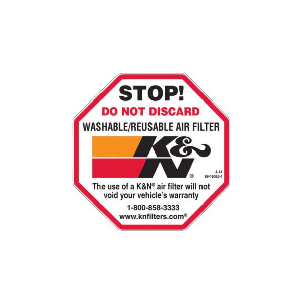 K&N Stop Do Not Discard Air Filter vinyl sticker