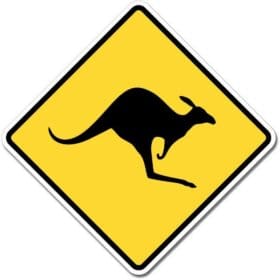 Kangaroo Street Sign Vinyl Sticker