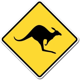 Kangaroo Street Sign Vinyl Sticker