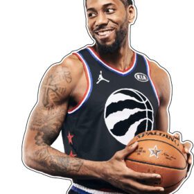 Kawhi Leonard Holding Ball Portrait Vinyl Sticker