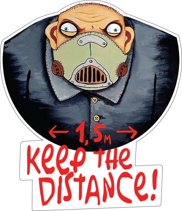 Keep The Distance 1.5 M Evil Man In Mask Vasya Lozhkin Art Vinyl Sticker