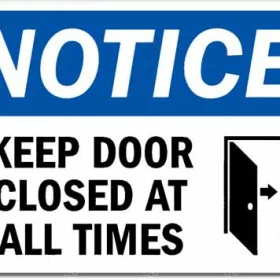 Keep Door Closed Notice Sign Wall Window Car Vinyl Sticker