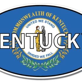 Kentucky State Oval Flag Wall Window Car Vinyl Sticker Decal