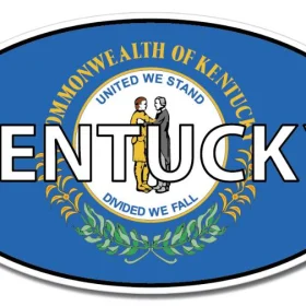 Kentucky State Oval Flag Wall Window Car Vinyl Sticker Decal