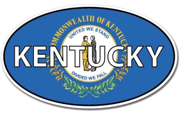 Kentucky State Oval Flag Wall Window Car Vinyl Sticker Decal