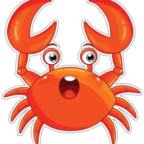 Smiling Red Crab Cheerful Claws Kawaii Charming Cartoon Beachy Joy Summer Adventure Animal Art SpongeBob Fan Club vinyl sticker