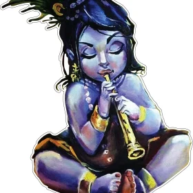 Krishna With Flute Art vinyl sticker