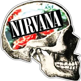 Kurt Cobain Music Skull Nirvana vinyl sticker