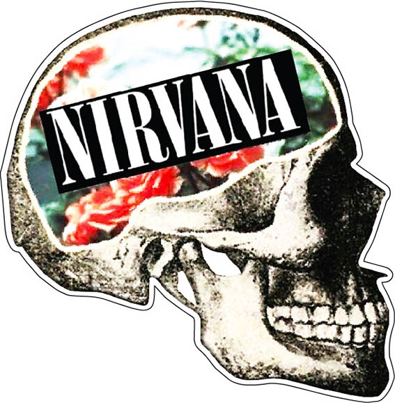 Kurt Cobain Music Skull Nirvana vinyl sticker printed vinyl decal - AG  Design