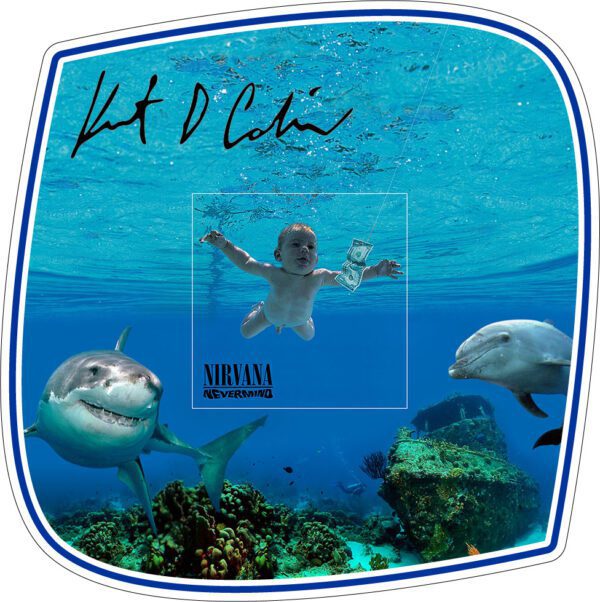Kurt Cobain Nirvana Nevermind vinyl sticker