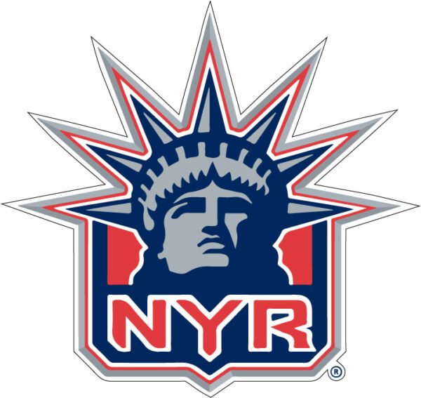 New York Rangers Hockey Lady Liberty Retro Blue And Red Logo NHL Team Spirit Nation Pride Sports vinyl sticker / printed vinyl decal