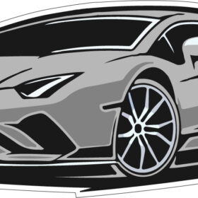 Lamborghini Aventador Hand-Drawn Black And White Super Luxury Italian Exotic Car Design Art vinyl sticker