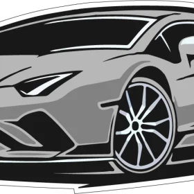 Lamborghini Aventador Hand-Drawn Black And White Super Luxury Italian Exotic Car Design Art vinyl sticker