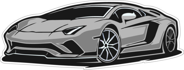 Lamborghini Aventador Hand-Drawn Black And White Super Luxury Italian Exotic Car Design Art vinyl sticker