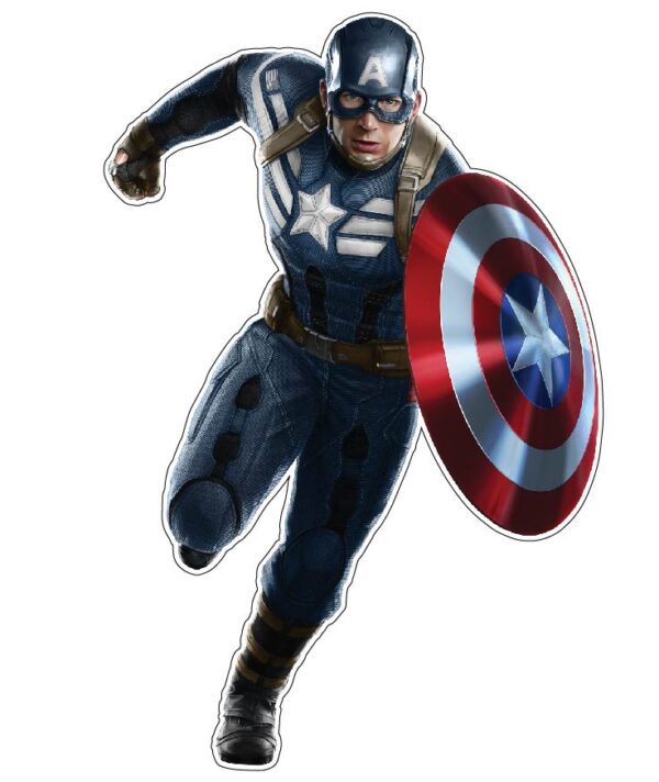 Captain America Attacking Running With Shield Marvel Character vinyl sticker
