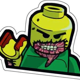 Lego Zombie Green Vinyl Sticker Print