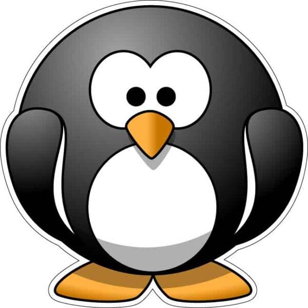 Lemmling Cartoon Round Penguin Vinyl Sticker