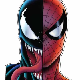 Lethal Fusion Spiderman and Venom Sinister Alliance Convergence Of Heroes and Villains Half Art vinyl sticker