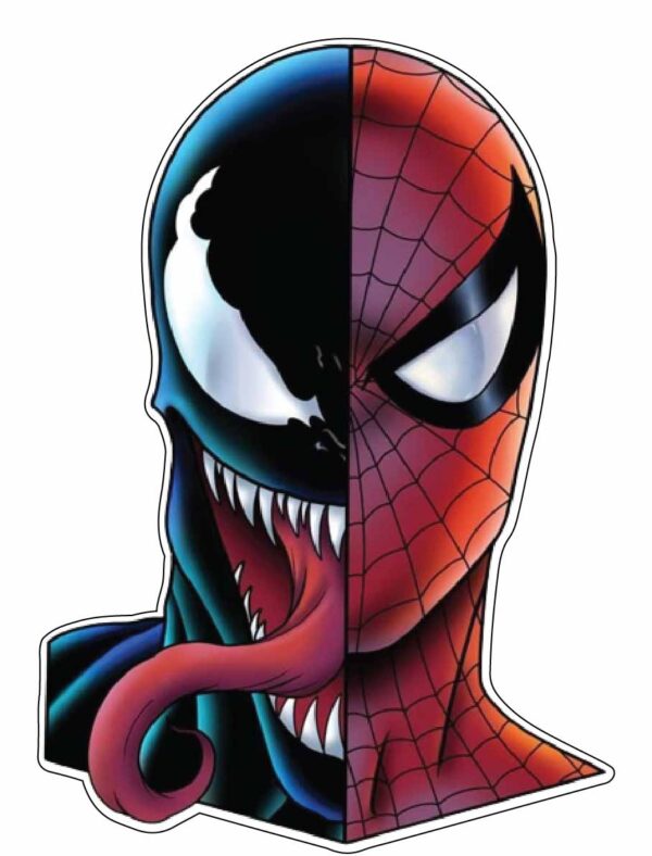 Lethal Fusion Spiderman and Venom Sinister Alliance Convergence Of Heroes and Villains Half Art vinyl sticker