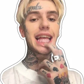 Lil Peep Gustav Goth Boi Tattoo pink Grills Vinyl Sticker