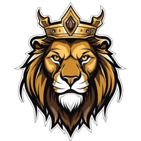 Majestic Lion King Crowned Beast Ruler Of The Wild Golden Fury Savage Royalty Animal Kingdom Cartoon vinyl sticker