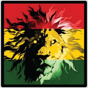 Lion Of Judah Rasta Color vinyl sticker