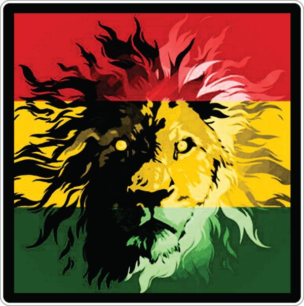 Lion Of Judah Rasta Color vinyl sticker