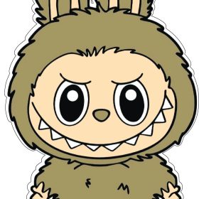 Brown Labubu The Monsters Kawaii Designer Toy Art Adorable Spooky Mascot Cute Mischievous Bunny Ears Character vinyl sticker