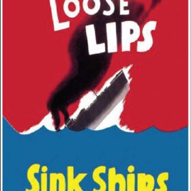Loose Lips Sink Ships WW2 British Propaganda Poster Impact Vinyl Sticker