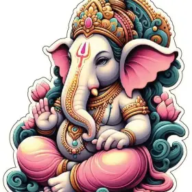 Lord Ganesha Divine Blessings For Prosperity Wisdom And Good Fortune Hindu Symbol Spiritual Growth vinyl sticker