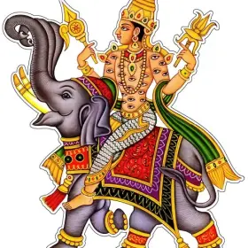 Lord Indra Hindu God Vedic Deity of Thunder And Rain Ancient Indian Mythology Art Divine King of Devas vinyl sticker