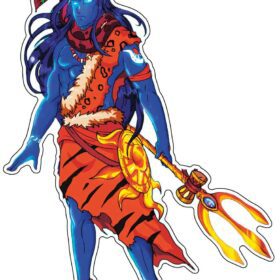 Lord Shiva Blue Fire Eyes Maheshvara vinyl sticker