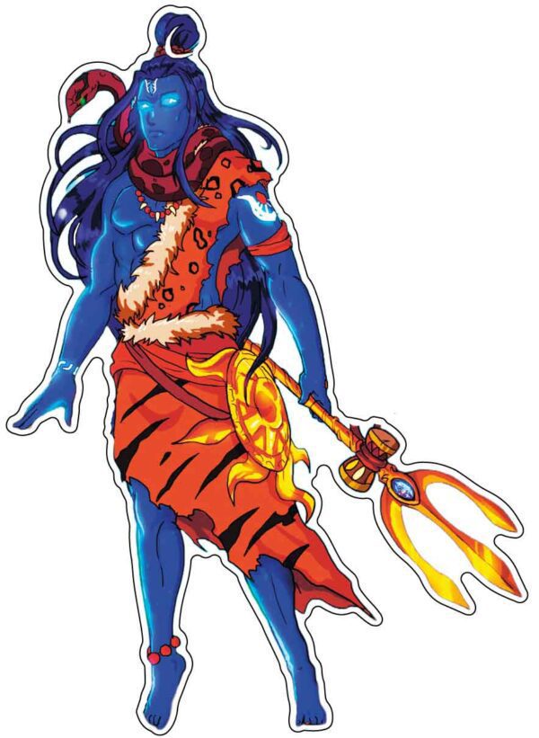 Lord Shiva Blue Fire Eyes Maheshvara vinyl sticker