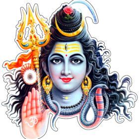 Lord Shiva Om Hand Blessing Art Vinyl Sticker