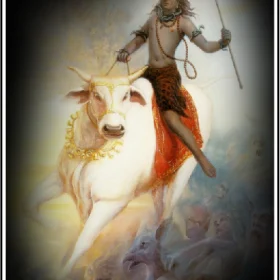 Lord Shiva Riding Nandi Vinyl Sticker