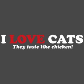 Love Cats Taste Like Chicken vinyl sticker