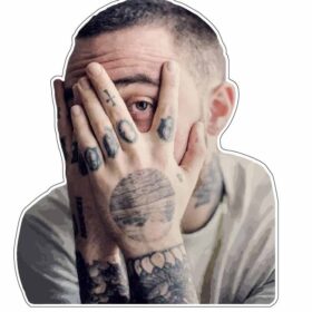 Mac Miller Larry Fisherman Music Artist Rapper Hand Tattoos Vinyl Sticker