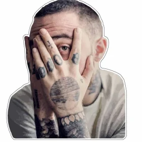 Mac Miller Larry Fisherman Music Artist Rapper Hand Tattoos Vinyl Sticker