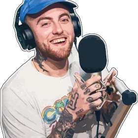 Mac Miller Larry Fisherman Rapper Microphone Singer Vinyl Sticker