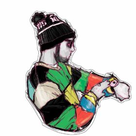 Mac Miller Portrait OM Mandala Glasses vinyl sticker