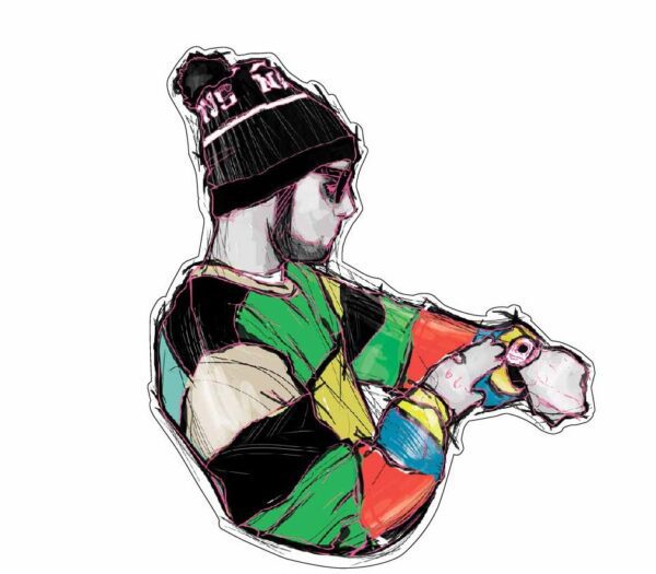 Mac Miller Portrait OM Mandala Glasses vinyl sticker